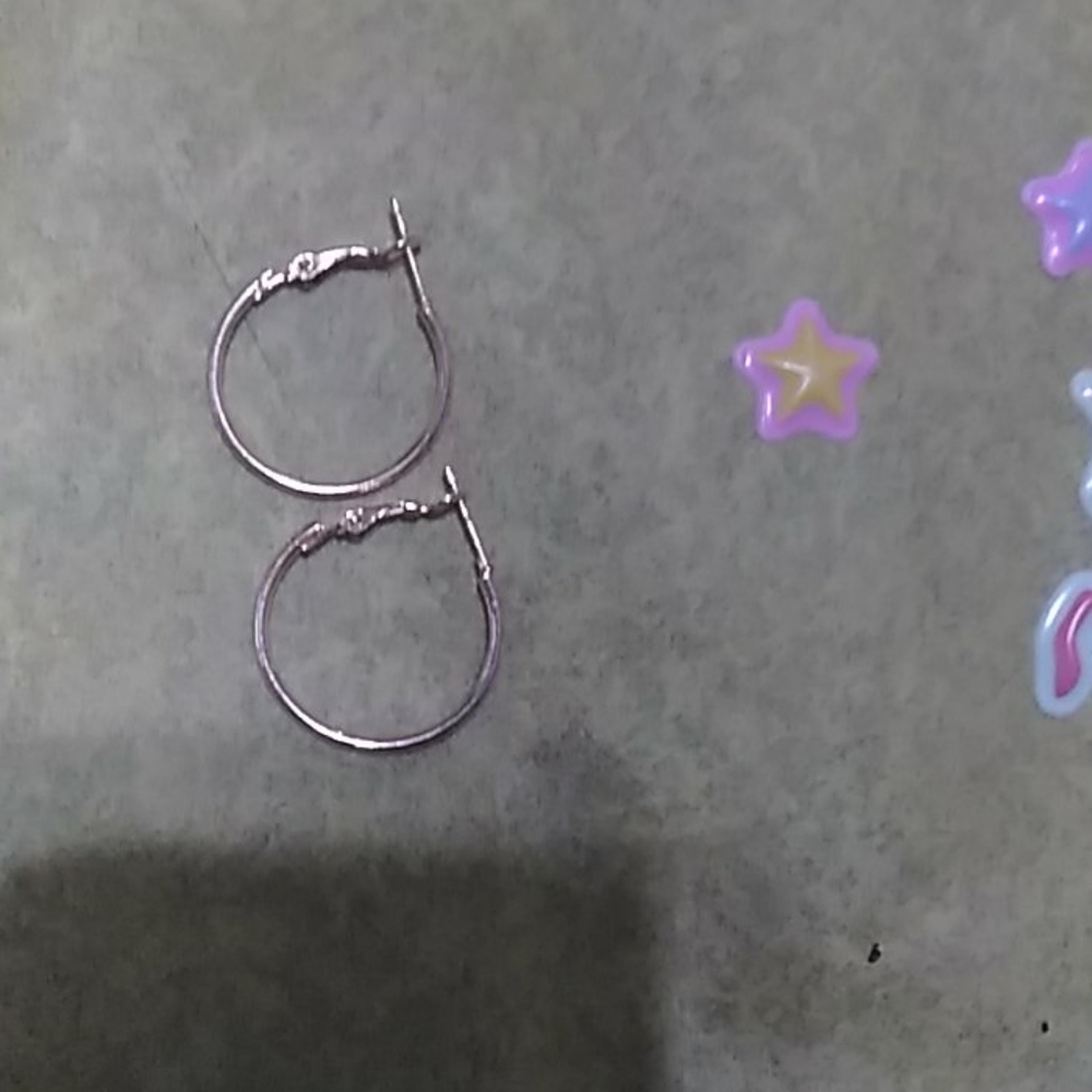Rose gold tone hoop earrings for sensitive ears